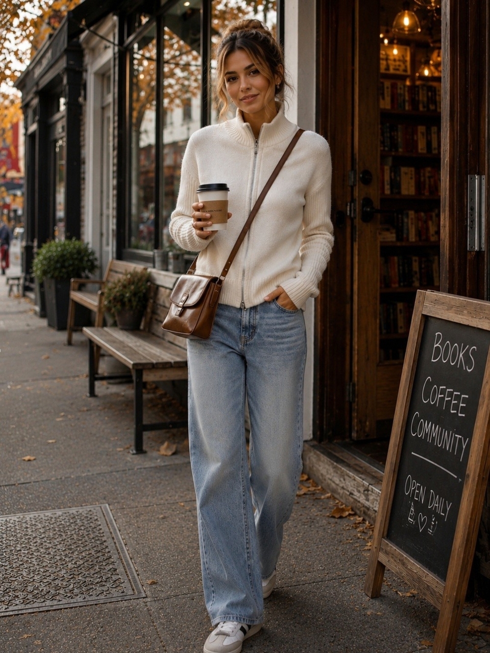 Sincerely Jules Cream Zip Front sweater XL | Soft Ribbed Mock Neck Cardigan